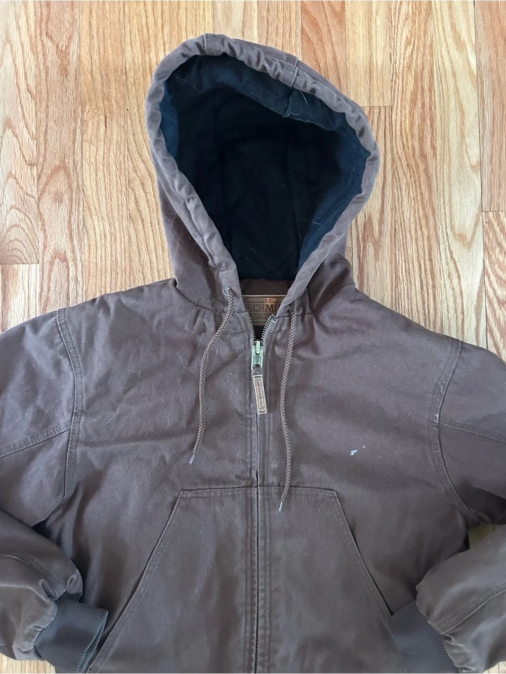 Brown Hooded Workwear Jacket - Picture 2 of 9